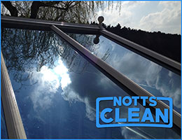 cleaner glass conservatory roof in notts after