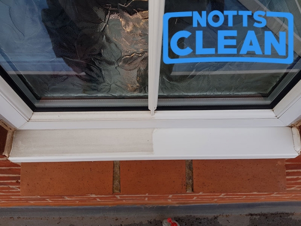 Deep cleaning a window sill in Mansfield